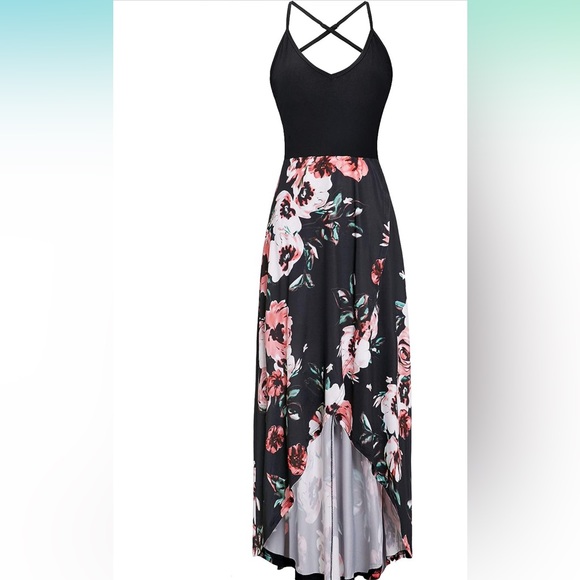 Black and Floral Dress - Picture 2 of 4